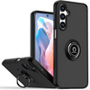 Transparent Hybrid Case with Ring Grip for Samsung Galaxy A26 5G - Black