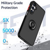 Transparent Hybrid Case with Ring Grip for Samsung Galaxy A26 5G - Black