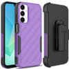 Military Grade Noble Hybrid Armor Case with Belt Clip Holster for Samsung Galaxy A26 5G - Purple