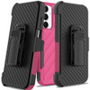 Military Grade Noble Hybrid Armor Case with Belt Clip Holster for Samsung Galaxy A26 5G - Hot Pink