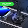 Dual USB-A Output Mini Car Charger - Black