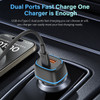 20W USB-C PD Power Delivery + 18W USB-A Quick Charge 3.0 Car Charger - Black