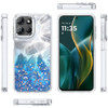Feather Series Epoxy Glitter Hybrid Case for Motorola Moto G Stylus 2025 - Blue