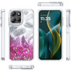 Feather Series Epoxy Glitter Hybrid Case for Motorola Moto G Stylus 2025 - Hot Pink