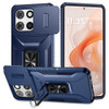 Combat Tough Series Ring Holder Case with Camera Lens Cover for Motorola Moto G Stylus 2025 - Blue