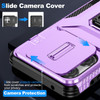 Combat Tough Series Ring Holder Case with Camera Lens Cover for Motorola Moto G Stylus 2025 - Purple