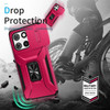 Combat Tough Series Ring Holder Case with Camera Lens Cover for Motorola Moto G Stylus 2025 - Hot Pink