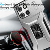 Combat Tough Series Ring Holder Case with Camera Lens Cover for Motorola Moto G Stylus 2025 - Silver