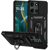 Military Grade Hybrid Case with Ring Grip and Camera Lens Protector for Motorola Moto G Stylus 2025 - Black