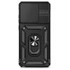 Military Grade Hybrid Case with Ring Grip and Camera Lens Protector for Motorola Moto G Stylus 2025 - Black
