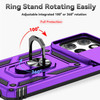Military Grade Hybrid Case with Ring Grip and Camera Lens Protector for Motorola Moto G Stylus 2025 - Purple