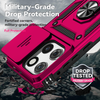 Military Grade Hybrid Case with Ring Grip and Camera Lens Protector for Motorola Moto G Stylus 2025 - Hot Pink