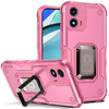 Military Grade Shockproof Hybrid Armor Case with Ring Grip for Motorola Moto G Stylus 2025 - Pink