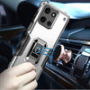 Military Grade Shockproof Hybrid Armor Case with Ring Grip for Motorola Moto G Stylus 2025 - Silver