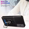 Military Grade All-In-One Ring Stand Card Case for Motorola Moto G Stylus 2025 - Black