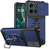 Military Grade All-In-One Ring Stand Card Case for Motorola Moto G Stylus 2025 - Blue