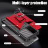 Military Grade All-In-One Ring Stand Card Case for Motorola Moto G Stylus 2025 - Red