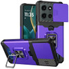 Military Grade All-In-One Ring Stand Card Case for Motorola Moto G Stylus 2025 - Purple
