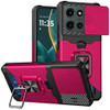 Military Grade All-In-One Ring Stand Card Case for Motorola Moto G Stylus 2025 - Hot Pink