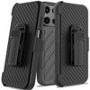 Military Grade Noble Hybrid Armor Case with Belt Clip Holster for Motorola Moto G Stylus 2025 - Black