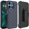 Military Grade Noble Hybrid Armor Case with Belt Clip Holster for Motorola Moto G Stylus 2025 - Blue