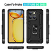 Military Grade Hybrid Case with Belt Clip Holster for Motorola Moto G Stylus 2025 - Black