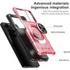 Military Grade Robotic Series Hybrid Case with Ring Grip for Motorola Moto G Stylus 2025 - Rose Gold