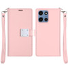 Extra Series Essential Leather Wallet Stand Case for Motorola Moto G 2025 - Rose Gold