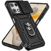 Military Grade Hybrid Case with Ring Grip and Camera Lens Protector for Motorola Moto G 2025 - Black