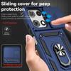 Military Grade Hybrid Case with Ring Grip and Camera Lens Protector for Motorola Moto G 2025 - Blue