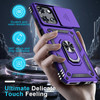 Military Grade Hybrid Case with Ring Grip and Camera Lens Protector for Motorola Moto G 2025 - Purple