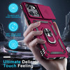 Military Grade Hybrid Case with Ring Grip and Camera Lens Protector for Motorola Moto G 2025 - Hot Pink