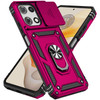 Military Grade Hybrid Case with Ring Grip and Camera Lens Protector for Motorola Moto G 2025 - Hot Pink