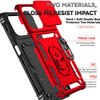 Military Grade Hybrid Case with Ring Grip and Camera Lens Protector for Motorola Moto G 2025 - Red