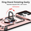 Military Grade Hybrid Case with Ring Grip and Camera Lens Protector for Motorola Moto G 2025 - Rose Gold
