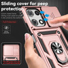 Military Grade Hybrid Case with Ring Grip and Camera Lens Protector for Motorola Moto G 2025 - Rose Gold