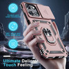 Military Grade Hybrid Case with Ring Grip and Camera Lens Protector for Motorola Moto G 2025 - Rose Gold