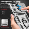 Military Grade Hybrid Case with Ring Grip and Camera Lens Protector for Motorola Moto G 2025 - Silver