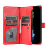 Leather Wallet Case with Zipper Pocket for Motorola Moto G 2025 - Red