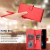 Leather Wallet Case with Zipper Pocket for Motorola Moto G 2025 - Red
