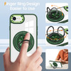 Tough Shield Crystal Case with MagSafe Ring Holder for iPhone 16e - Green