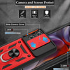 Military Grade Superior Series Hybrid Case with Ring Grip and Camera Lens Cover for Motorola Moto G 2025 - Red