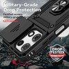 Military Grade Hybrid Case with Ring Grip and Camera Lens Protector for Motorola Moto G Power 2025 - Black