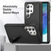 Military Grade Certified TUFF Hybrid Armor Case with Kickstand for Samsung Galaxy S25 Ultra - Black