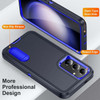 Military Grade Certified TUFF Hybrid Armor Case with Kickstand for Samsung Galaxy S25 Plus - Black Blue