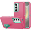 Military Grade Certified TUFF Hybrid Armor Case with Kickstand for Samsung Galaxy S25 Plus - Hot Pink Teal