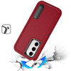 Military Grade Certified TUFF Hybrid Armor Case with Kickstand for Samsung Galaxy S25 - Red