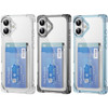 VALUE 3-PACK Vivid Hybrid Case with Card Slot for iPhone 16 - Black Clear Blue
