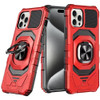 Military Grade Robotic Series Hybrid Case with Ring Grip for iPhone 15 Pro