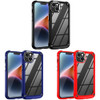 VALUE 3-PACK Tough Shield Snap-on Transparent Case for iPhone 15 - Black Blue Red